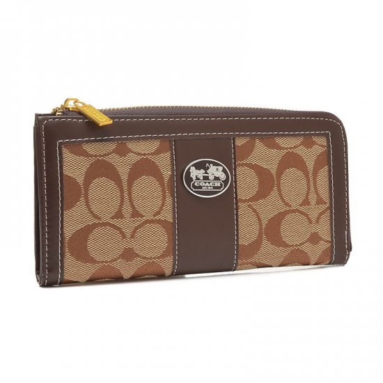 Coach Legacy Accordion Zip In Signature Large Brown Wallets FCP | Coach Outlet Canada